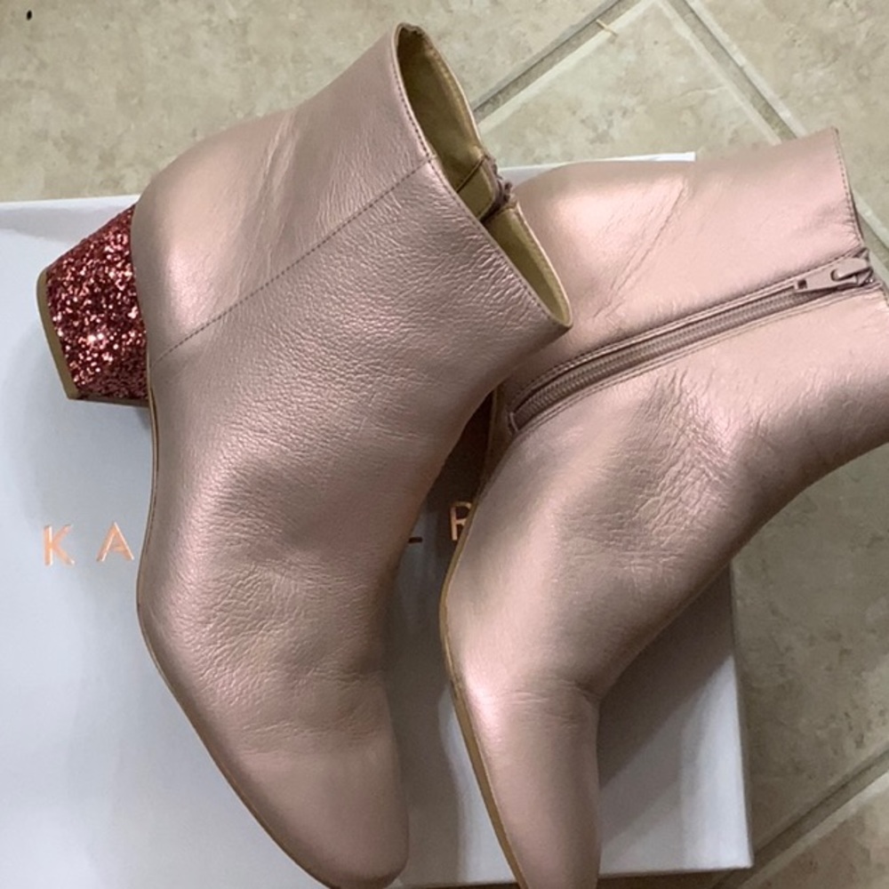 Katy Perry Pink Metallic Glitter heel booties Size 11/41.5